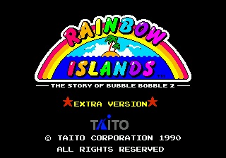 Rainbow Islands Extra Title Screen